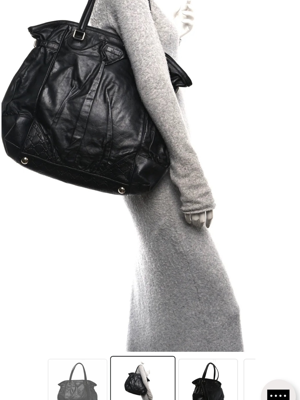 Gucci Black Leather Tote Bag for Women